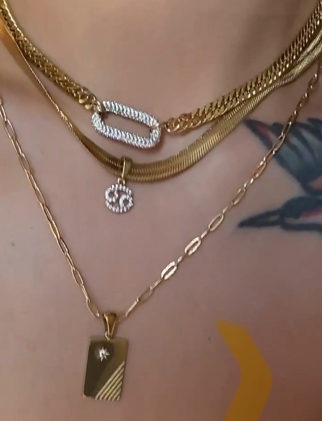 18k gold plated water bamboo choker