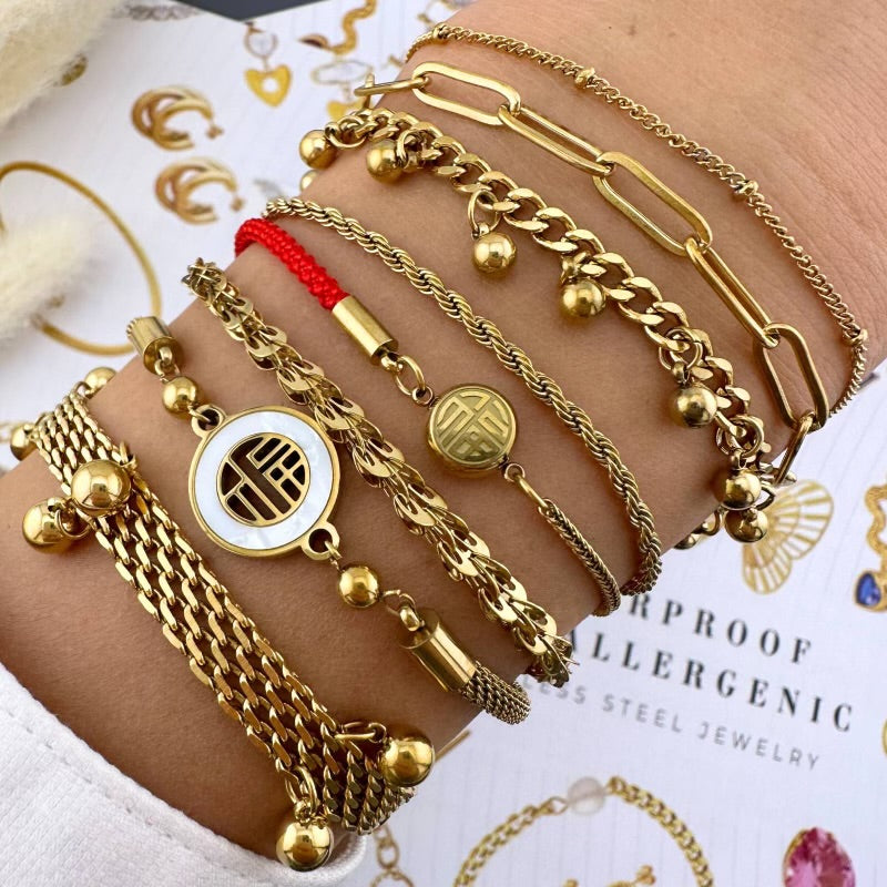 Paperclip double layered bracelet