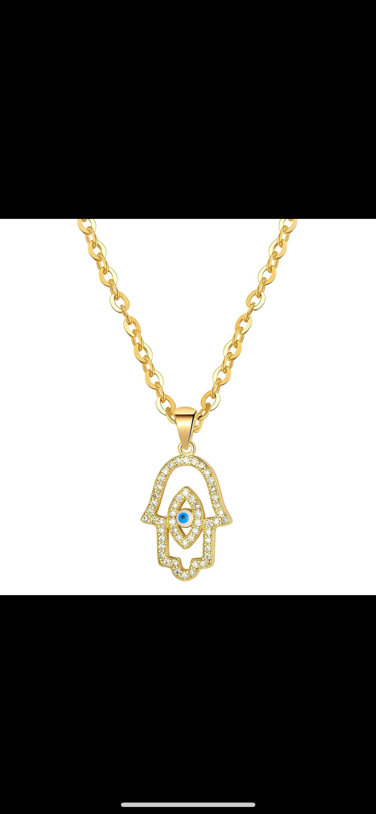 Hamsa evil eye necklace