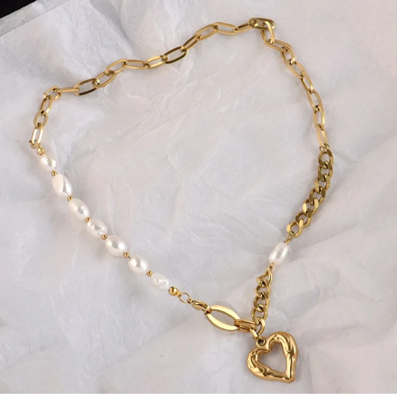 Pearls to my heart necklace