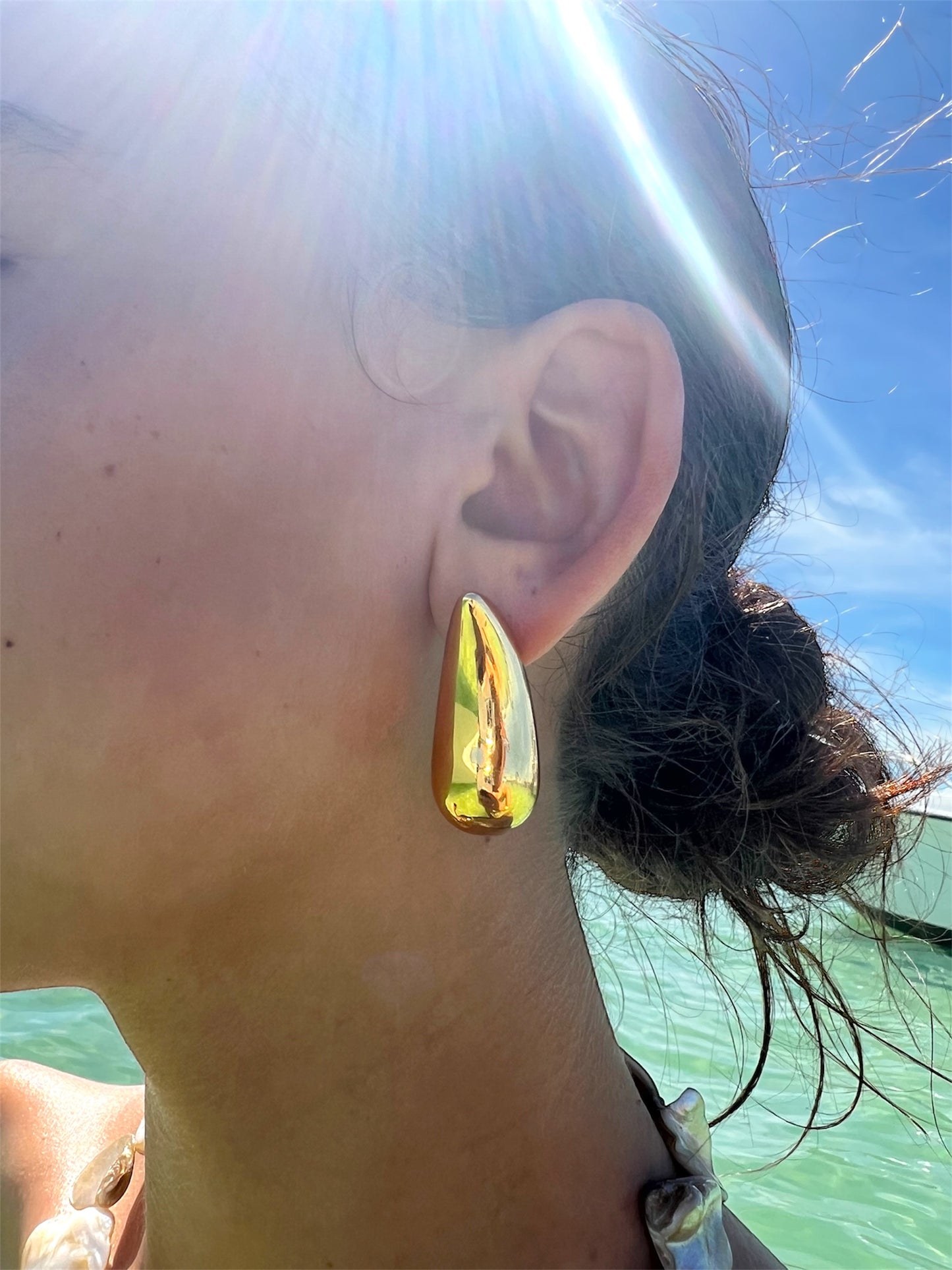 Droplet large earrings