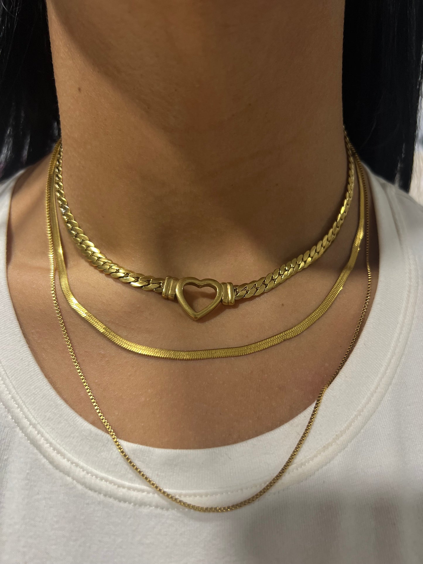 Mírame! Heart Cuban link choker necklace