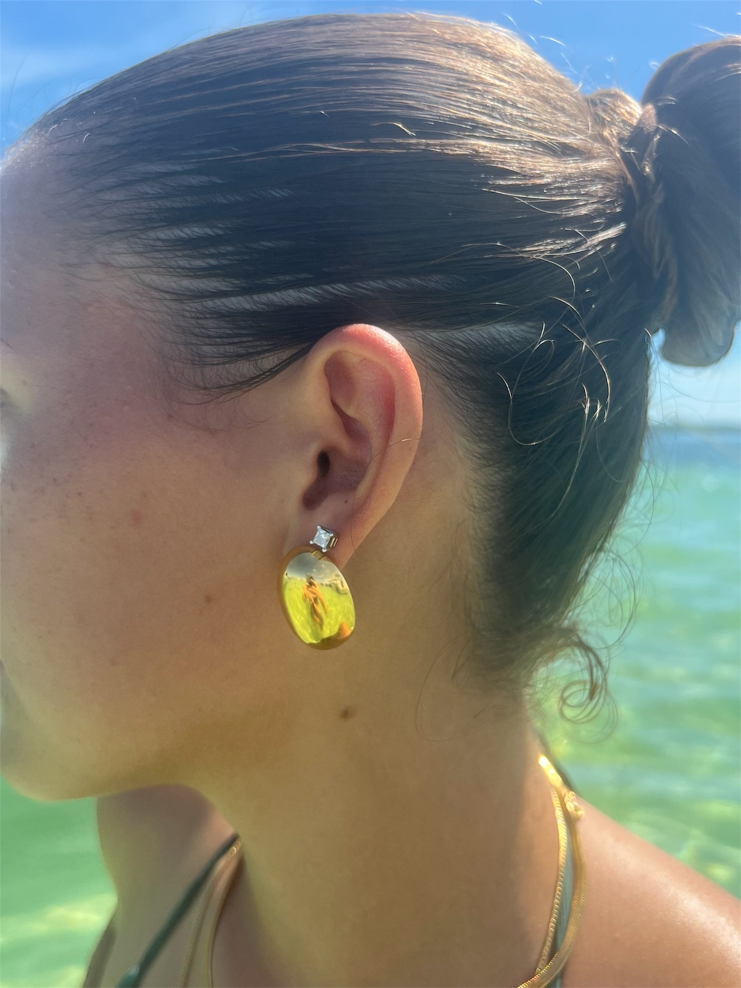 Hallow oval Bean earrings