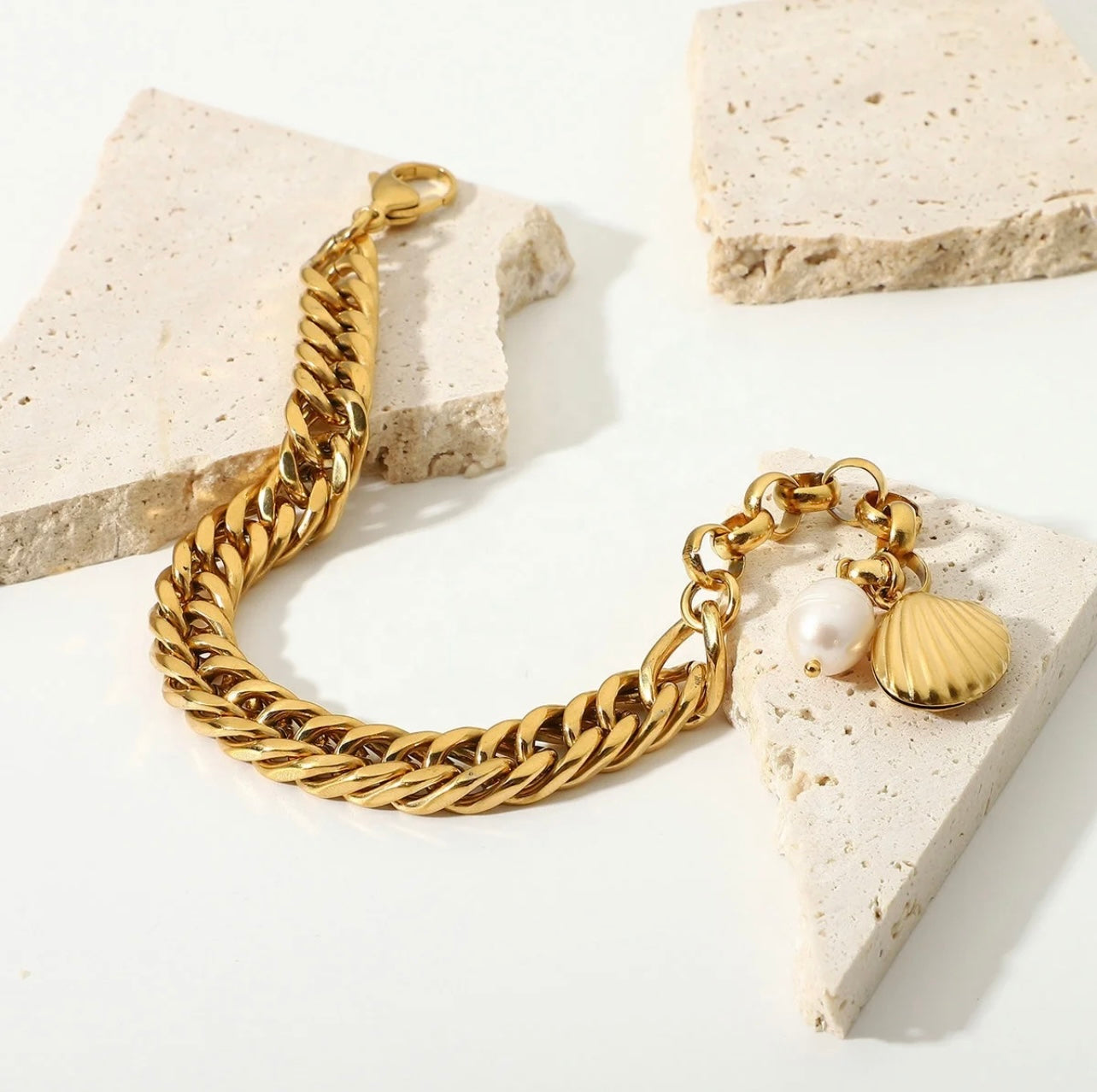 Chunky Cuban link ocean bracelet
