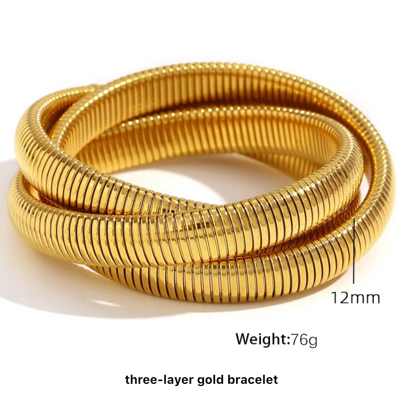 Stretchable 3 layer snake bangle