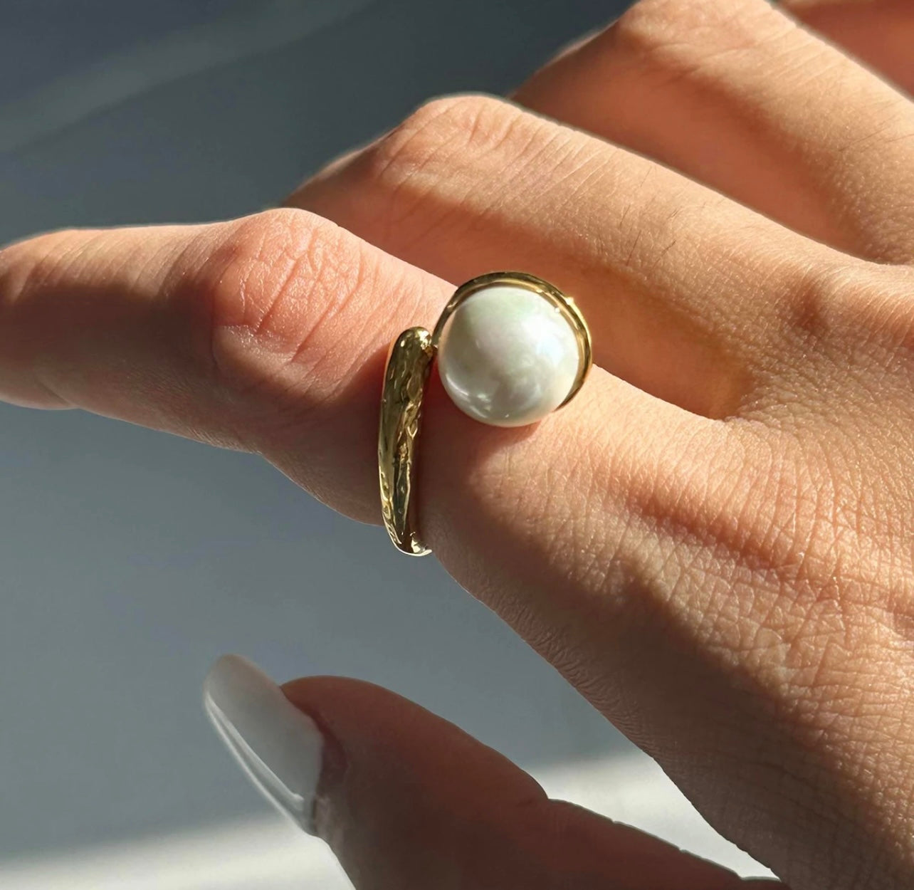 Make a statement with a pearl ring