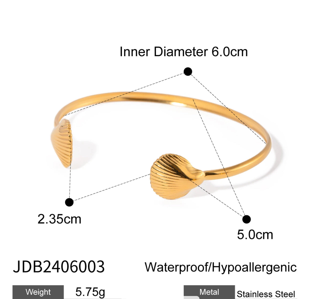 Shell minimalist cuff