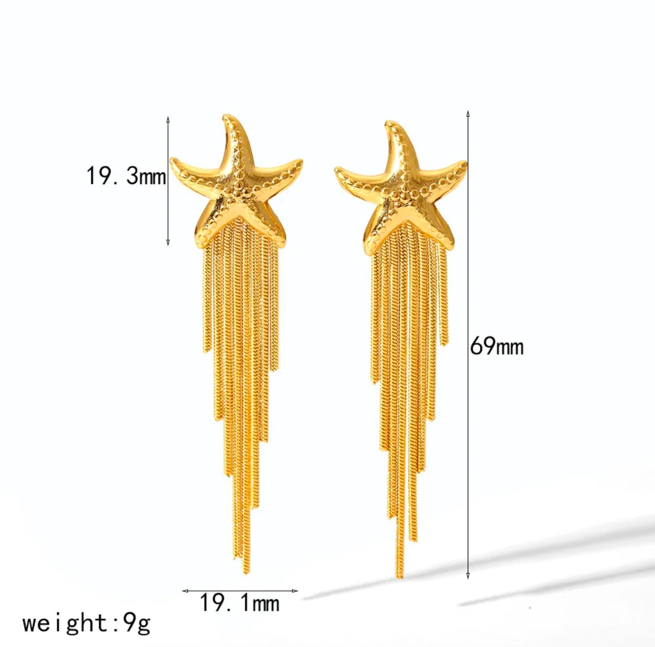 Seastar tassel earrings