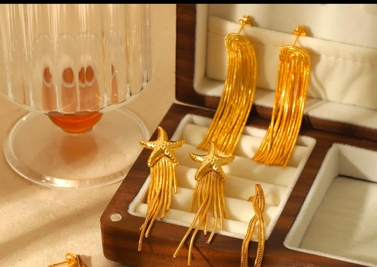 Seastar tassel earrings