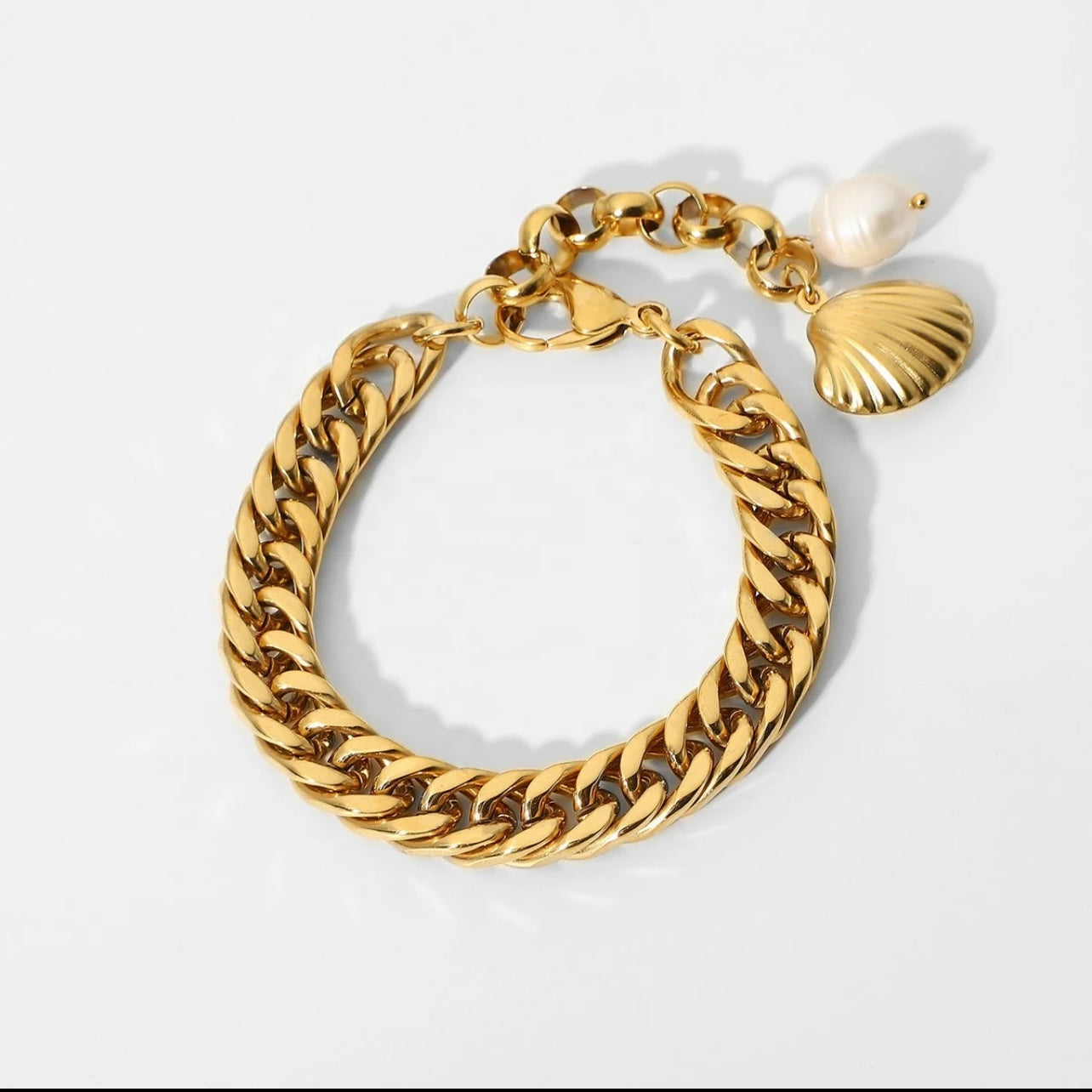 Chunky Cuban link ocean bracelet