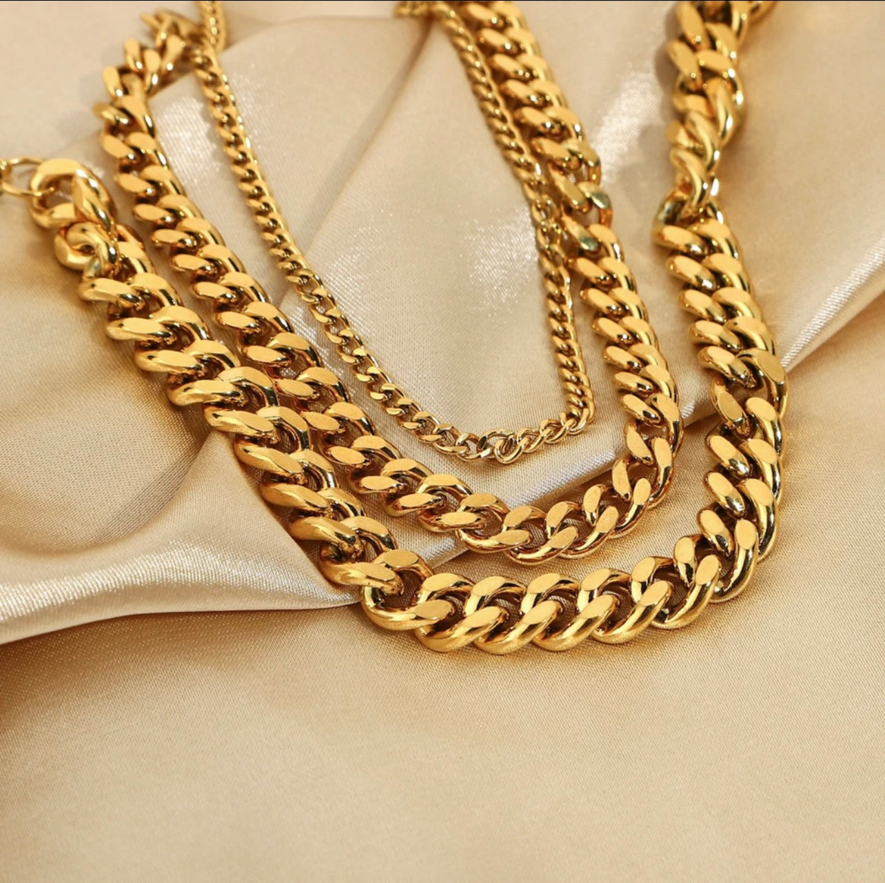 Triple Cuban link anklet