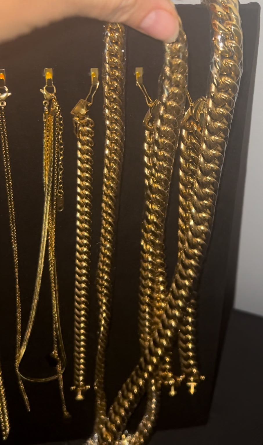 10mm 24 inch Cuban link 18k gold plated necklace and bracelet set
