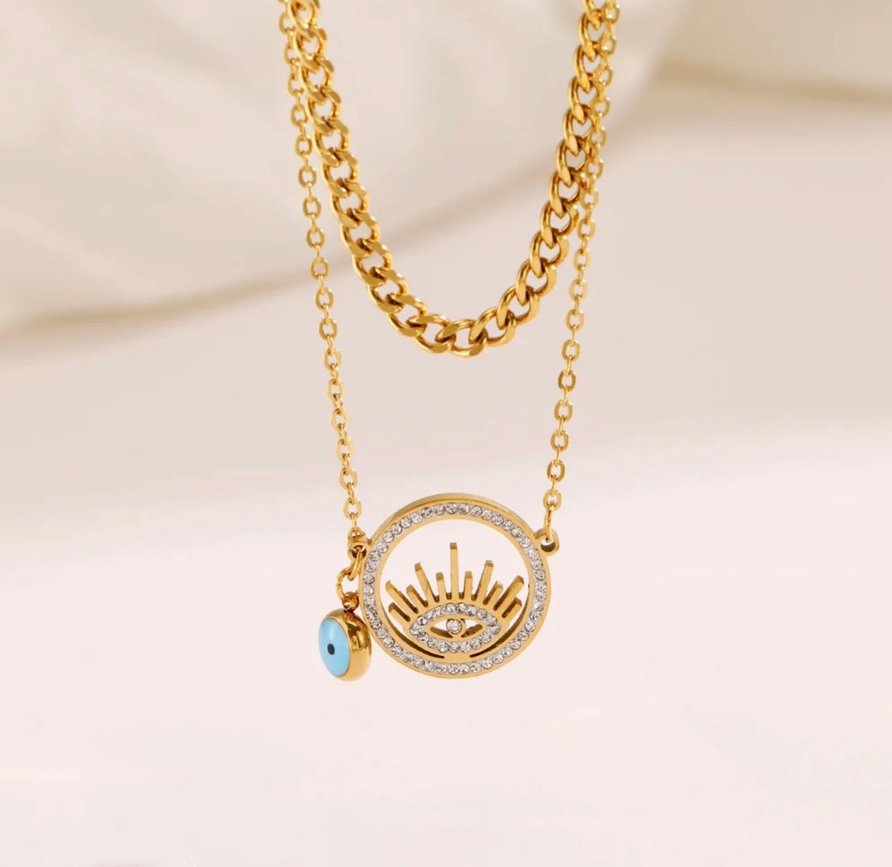 All Eyes on me double layered necklace