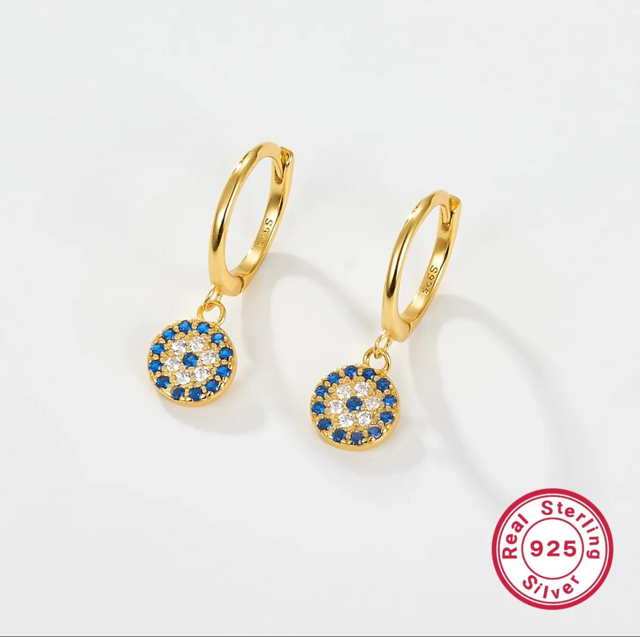 925 sterling silver evil eye earrings