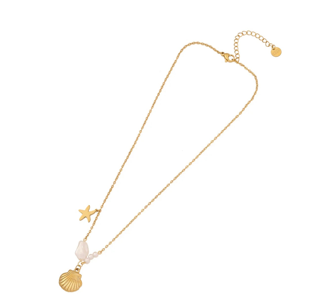 Shell and sea star necklace