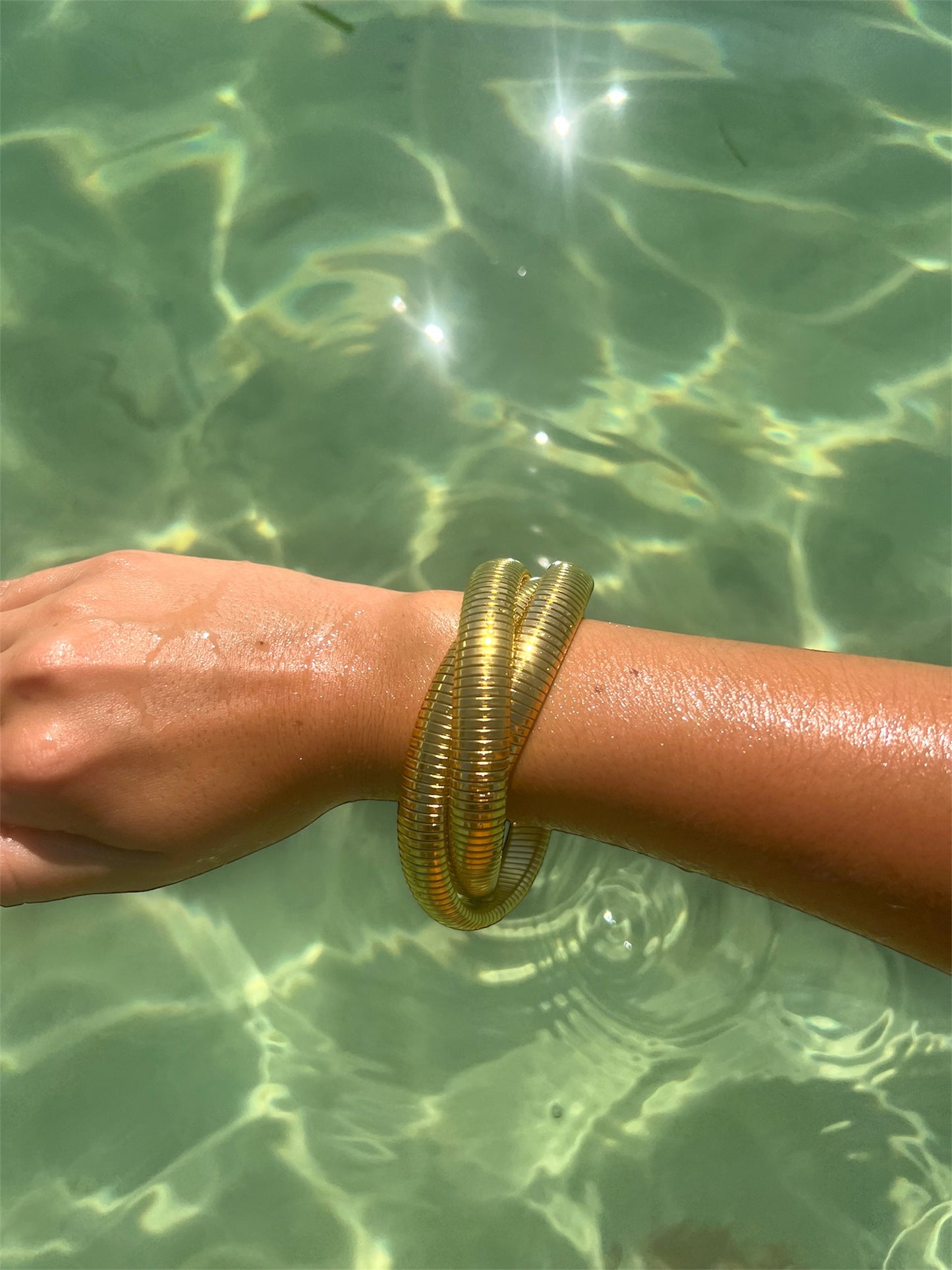 Stretchable 3 layer snake bangle