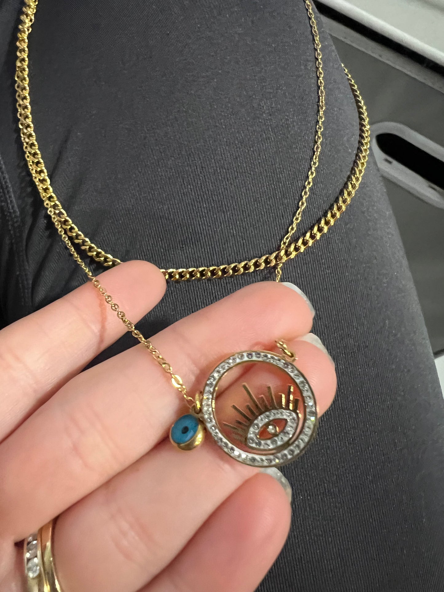 All Eyes on me double layered necklace