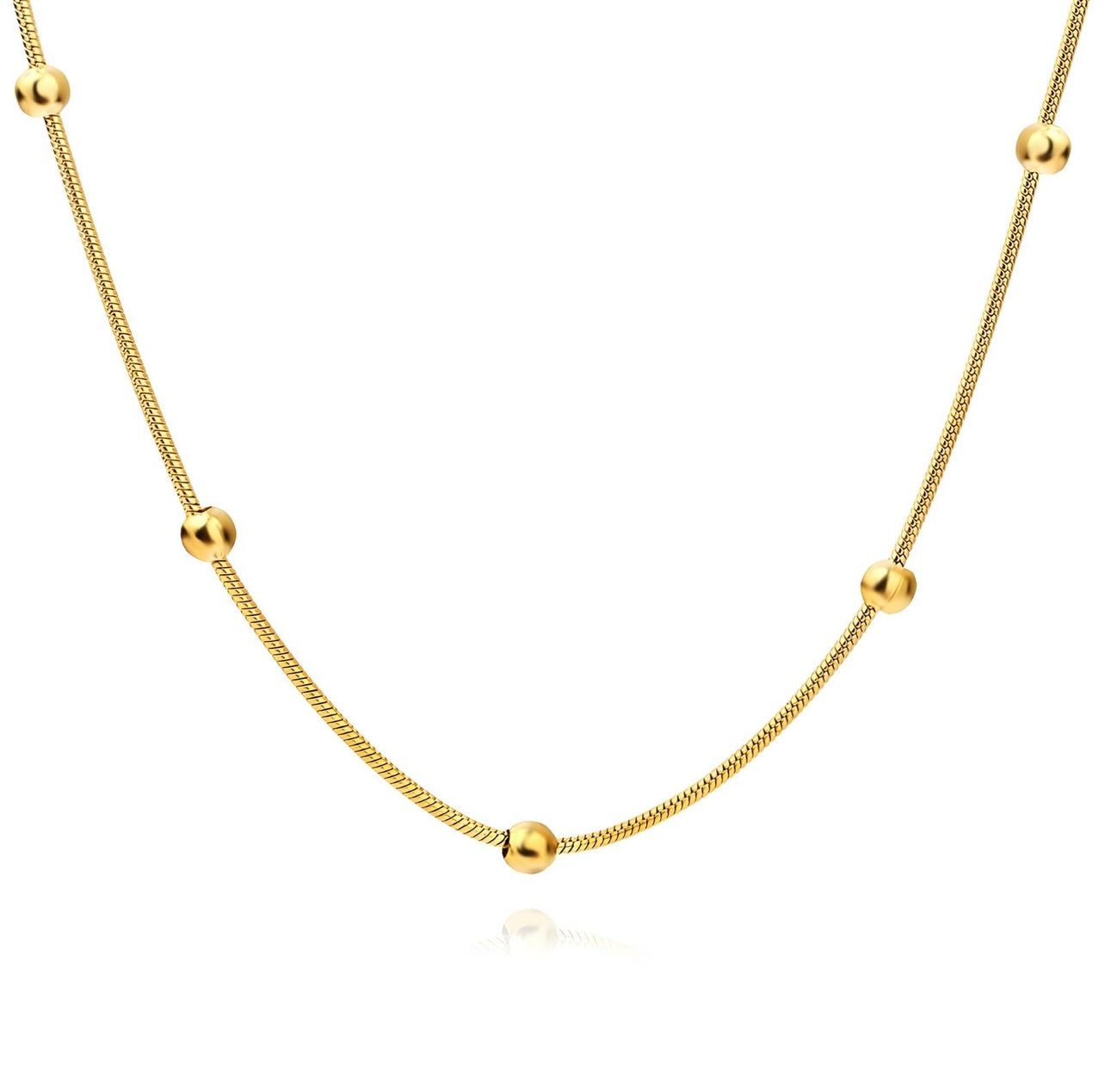 gold stud layering necklace