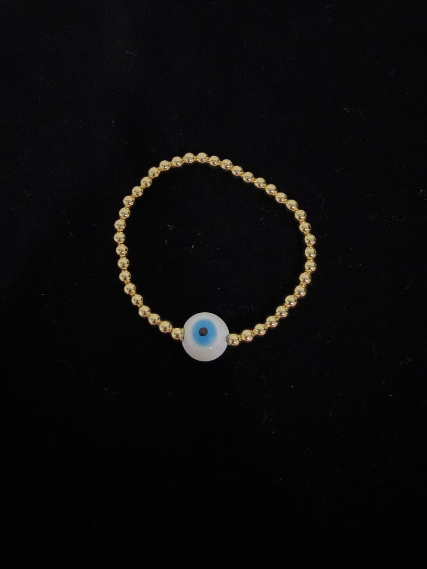 Mykonos white waterproof beaded bracelet