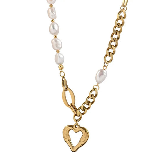 Pearls to my heart necklace