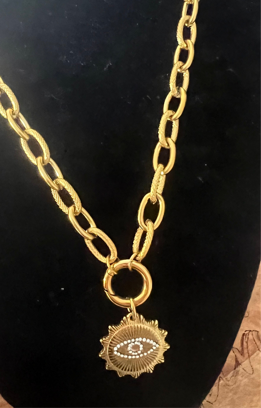 Sun eye charm chunky chain