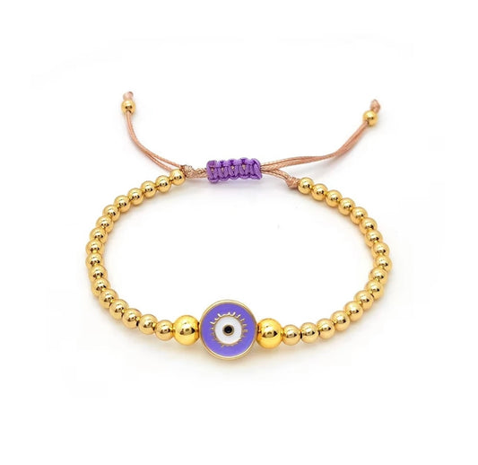 Protected in purple beaded bracelet
