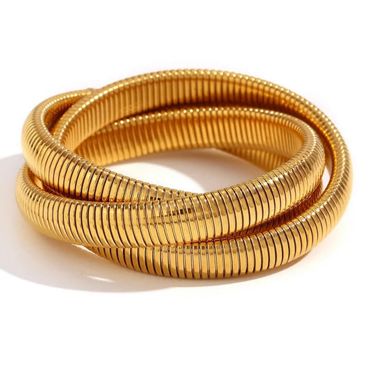Stretchable 3 layer snake bangle
