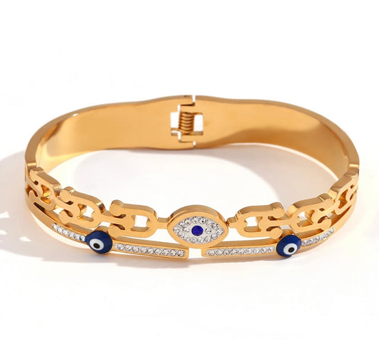 Out with the negativity evil eye bangle
