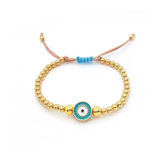 Protected in aquamarine beaded bracelet