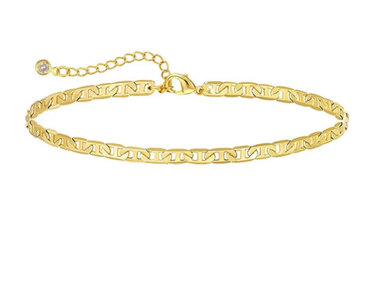 Stackable anklet open Cuban link