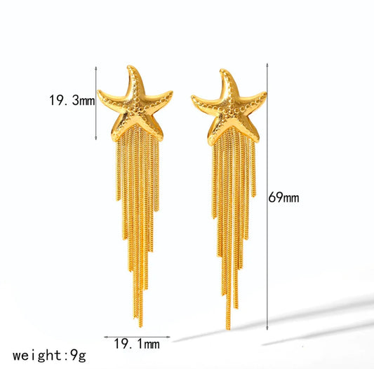 Seastar tassel earrings