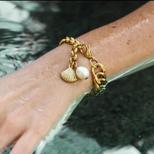 Chunky Cuban link ocean bracelet