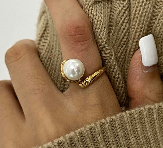 Make a statement with a pearl ring