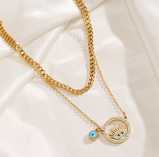All Eyes on me double layered necklace