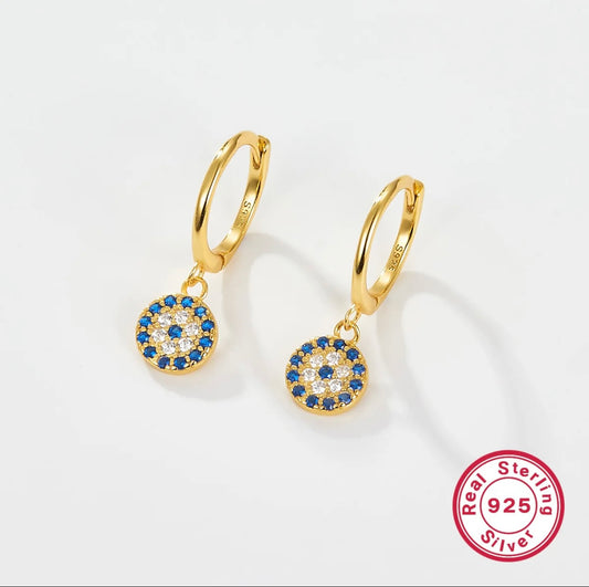 925 sterling silver evil eye earrings