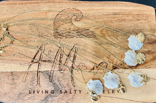 Seashell Mother of pearl clamshell Necklace