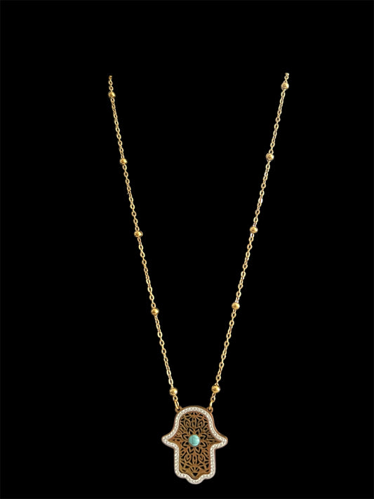 Hamsa large statement necklace and matching stud earrings