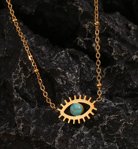 Turquoise Evil Eye Pendant Necklace
