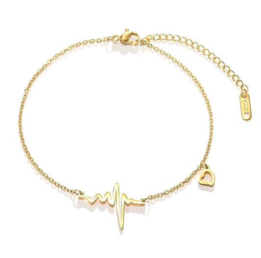 Heartbeat 18k gold plated braclet