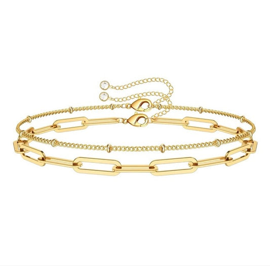 Paperclip double layered bracelet