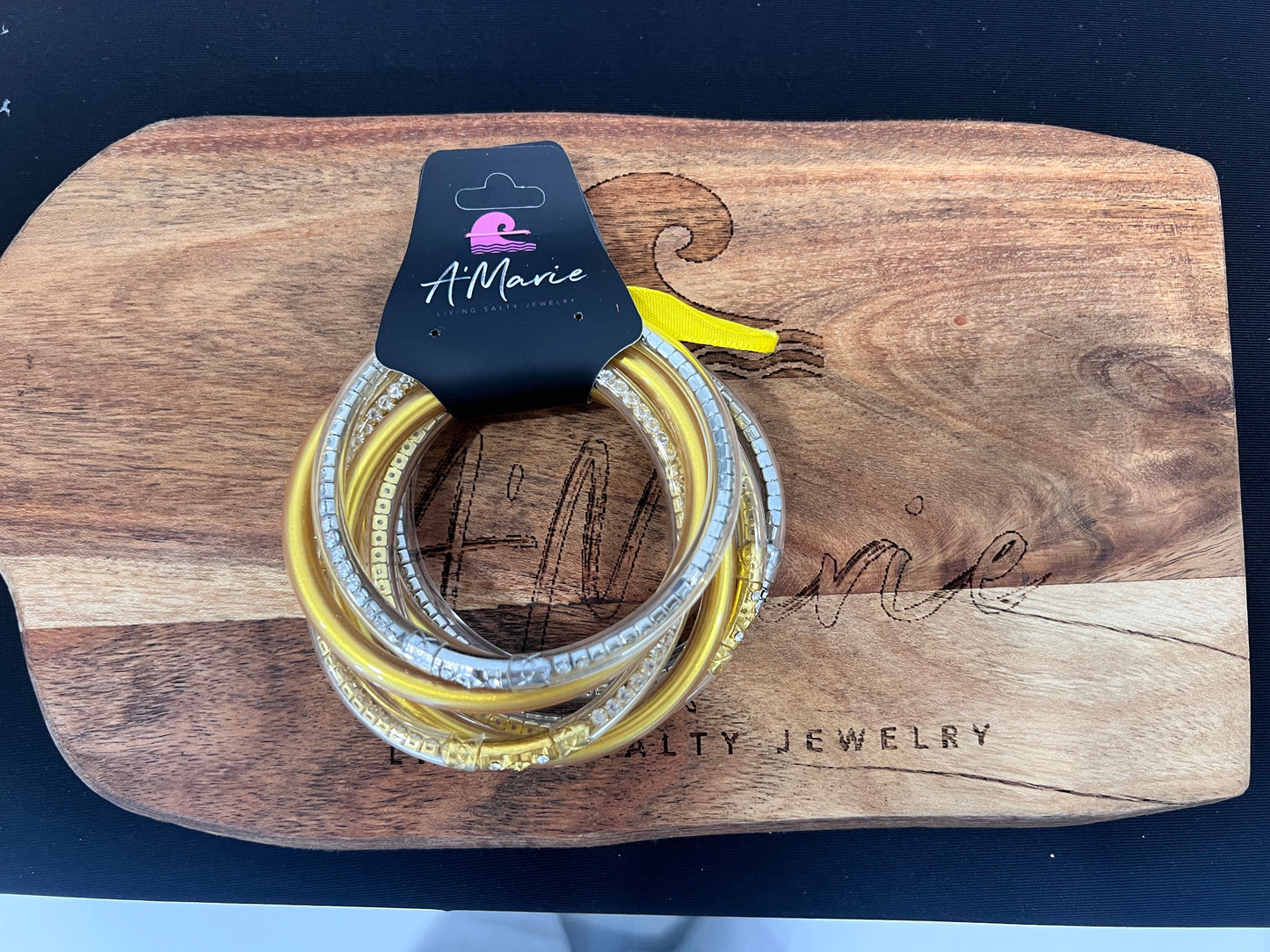 Jelly Bangle Set Gold & Silver