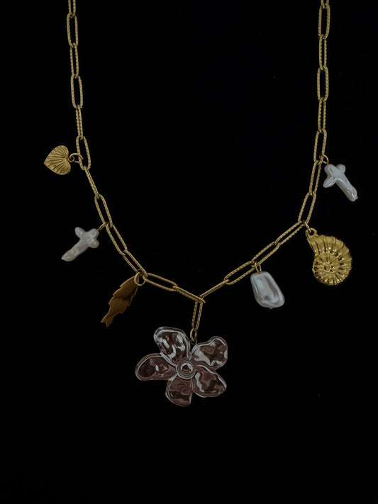 Hibiscus ocean vibes charm necklace