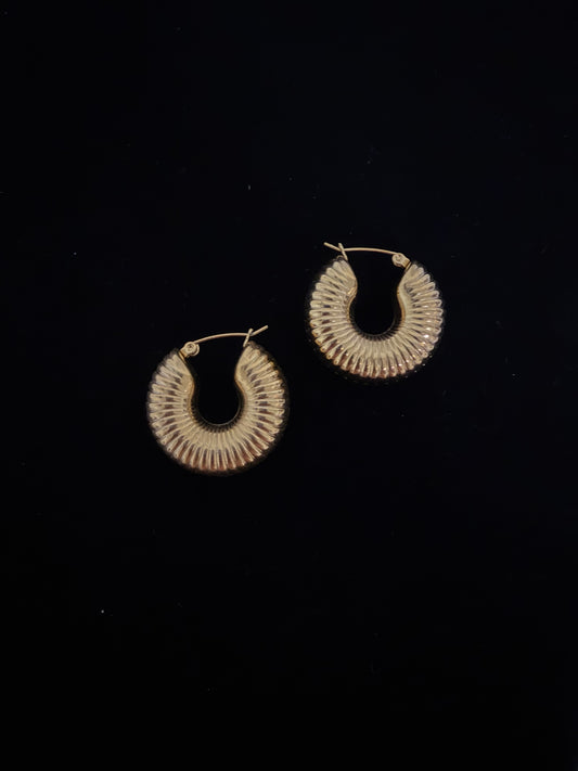 Chunky spiralled hoop statement earrings