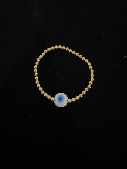 Mykonos white waterproof beaded bracelet